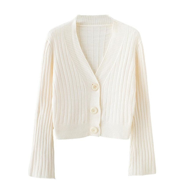 Korean Long Flare Sleeve Cardigan