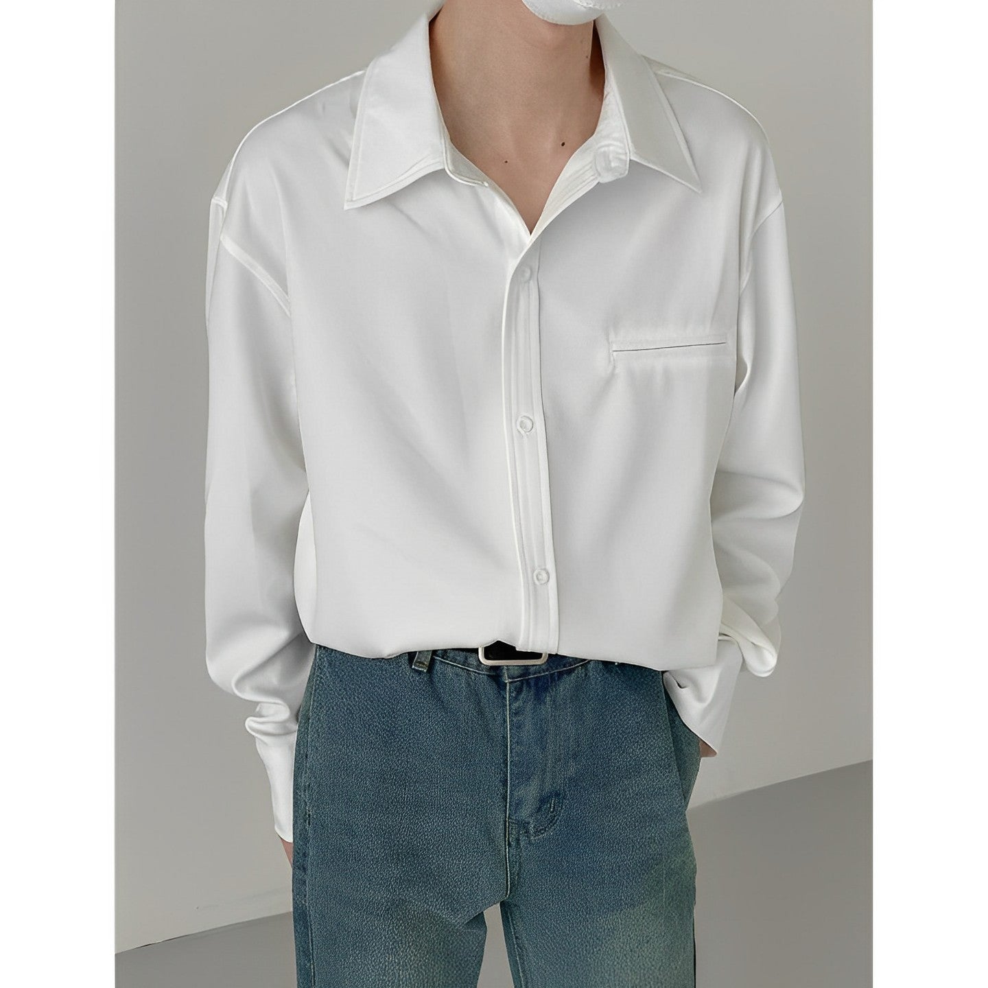 Classic Full Sleeved Korean Men Shirt