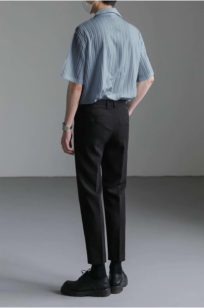 Seoul Stripe Lapel Men Shirt