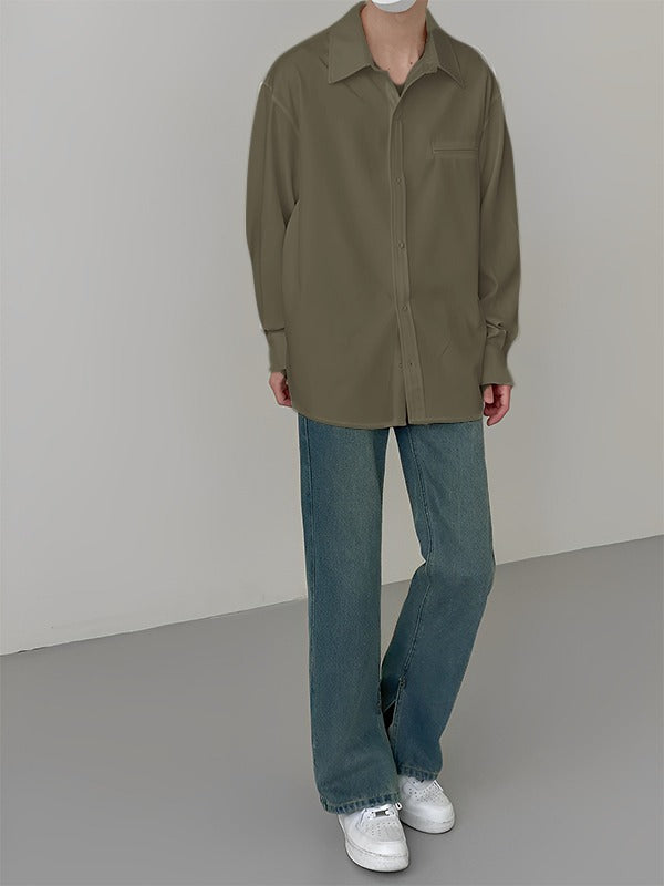 Classic Full Sleeved Korean Men Shirt