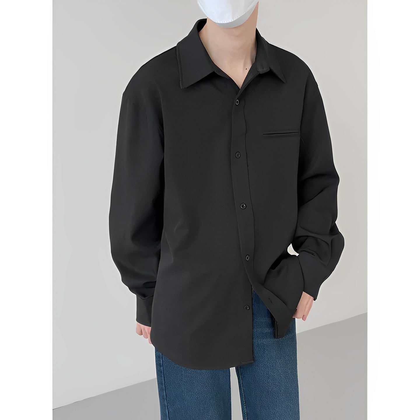 Classic Full Sleeved Korean Men Shirt