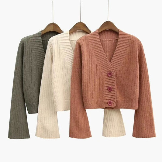 Korean Long Flare Sleeve Cardigan