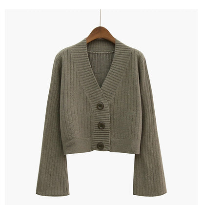 Korean Long Flare Sleeve Cardigan