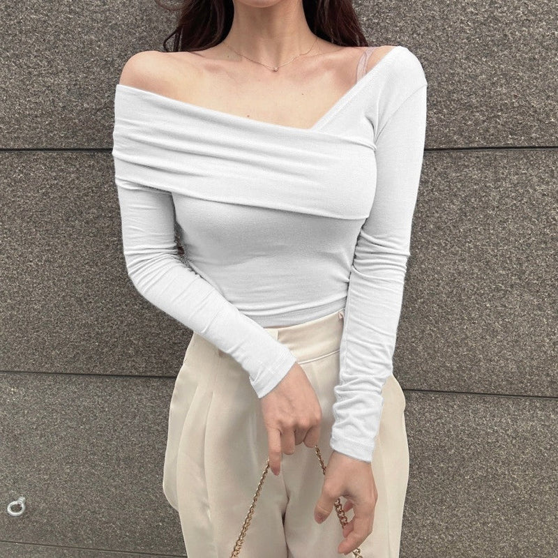 Seoul Style Overlapping Off Shoulder Top