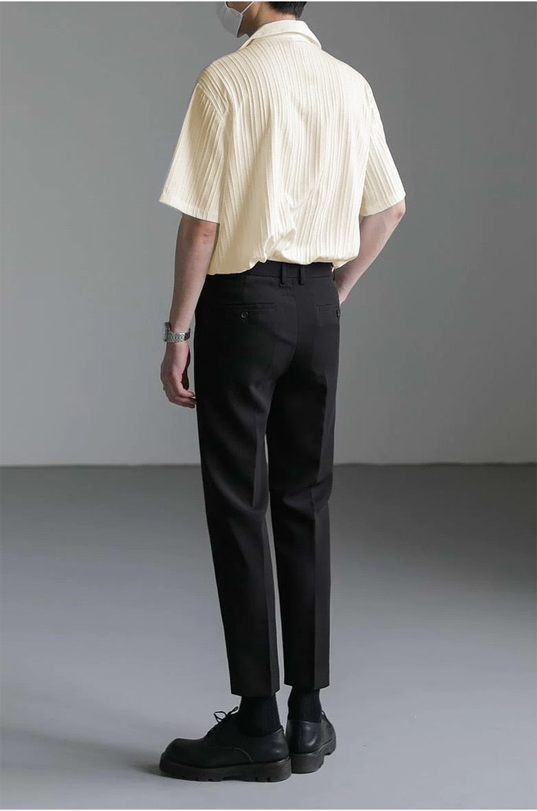 Seoul Stripe Lapel Men Shirt