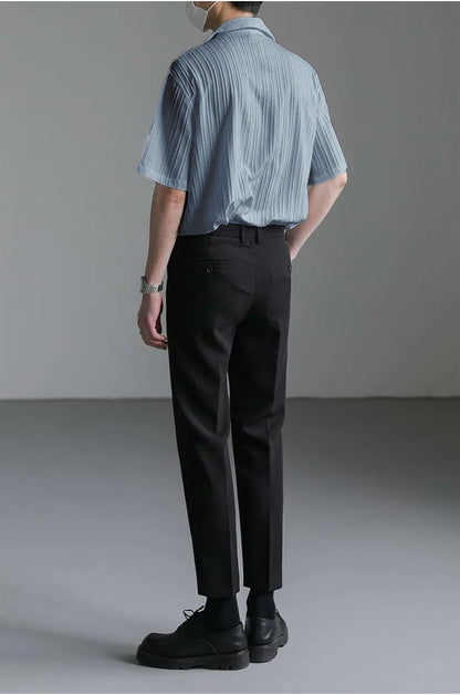 Seoul Stripe Lapel Men Shirt