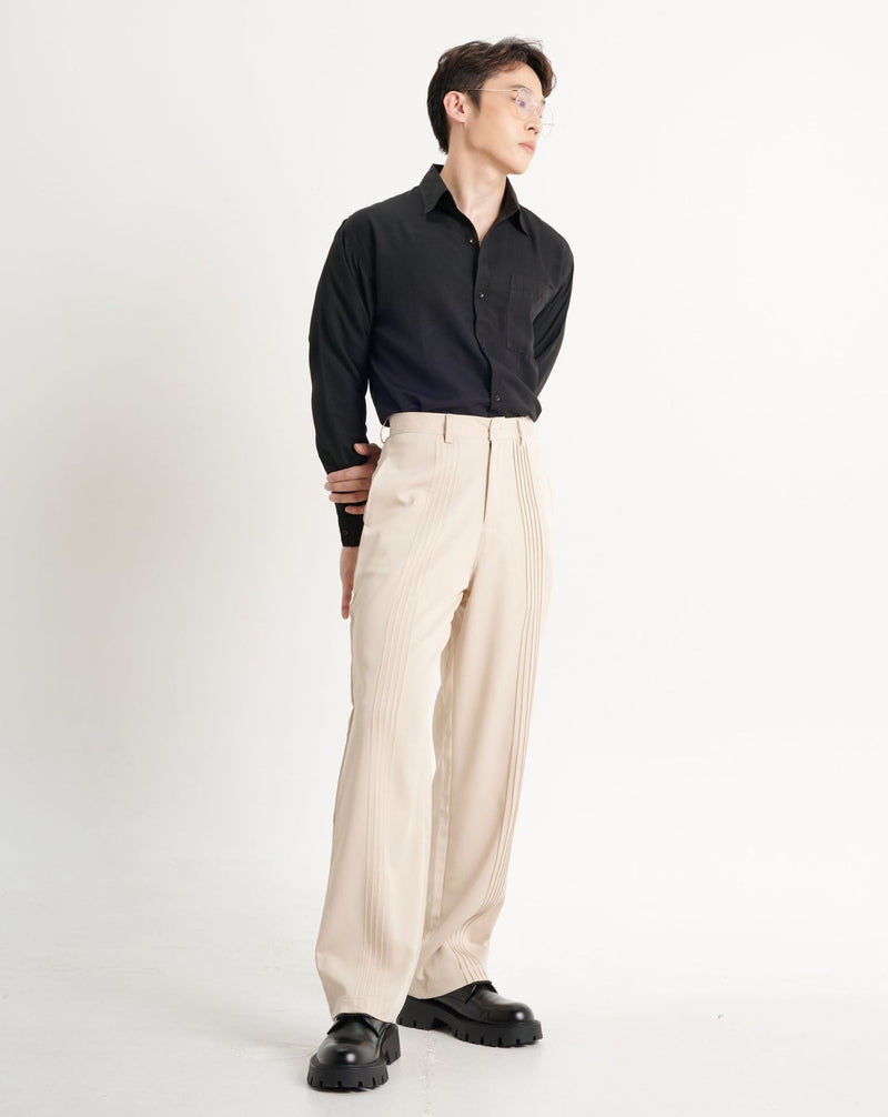Mens baggy pleated trousers hotsell